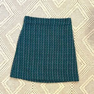 J crew factory NWT A line blue and green tweed skirt